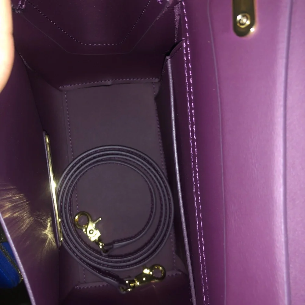 ❌SOLD❌ 💯Zac Posen Eartha velvet crossbody bag AUBERGINE BURGUNDY WINE - Picture 5 of 6